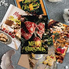 岐遇はがきクリスマスグリーティングカードinsクリスマス雰囲気装飾カード祝日感謝祝福手書きカード
