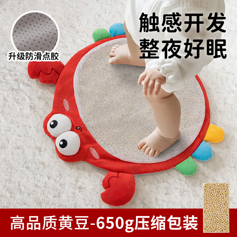 Juguete educativo temprano para bebés, ayuda para dormir, muñeco relajante, bolsa de frijoles para apretar con los pies para terapia de calor.