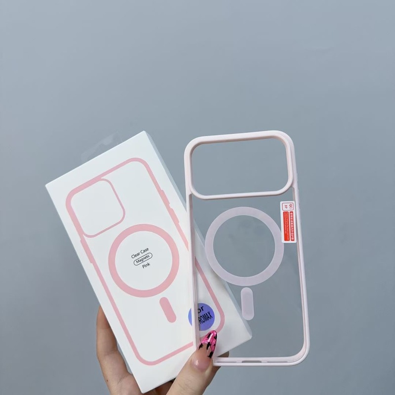 Apple 17air/promaxに適した新しいカラフルなつや消しアクリル磁気落下防止携帯電話保護ケース|undefined