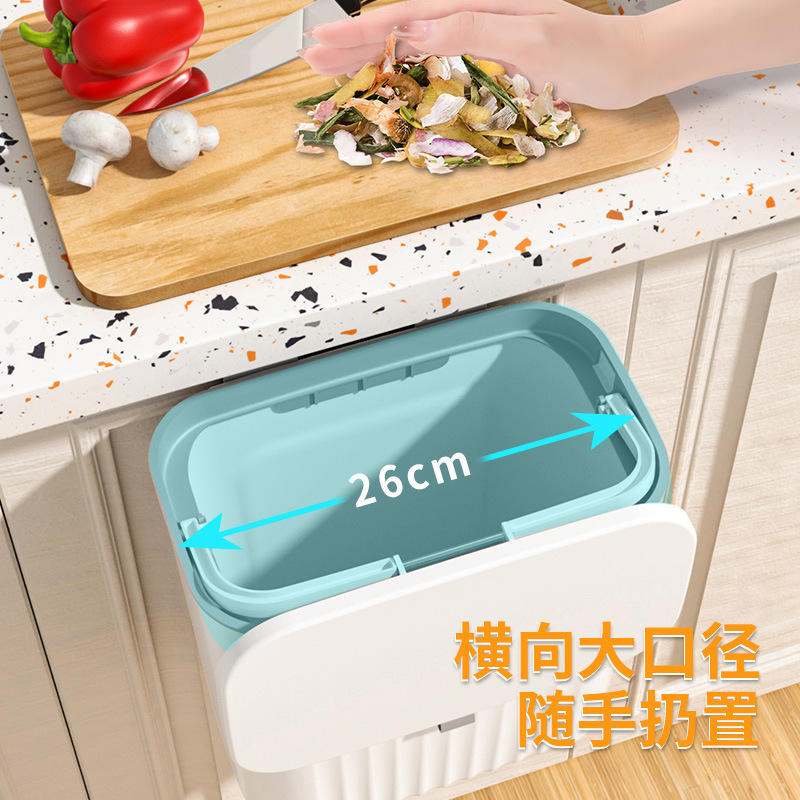 Basero montado en la pared 2023 nuevo hogar Baño de gran capacidad Flip cubierta deslizante montado en la pared bote de basura