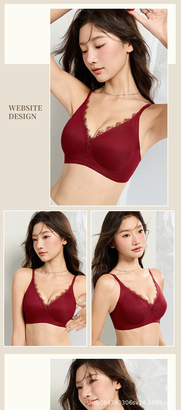 原版秋季新款聚拢水滴杯裸感无痕舒适服帖收副乳防下垂女士文胸罩|undefined