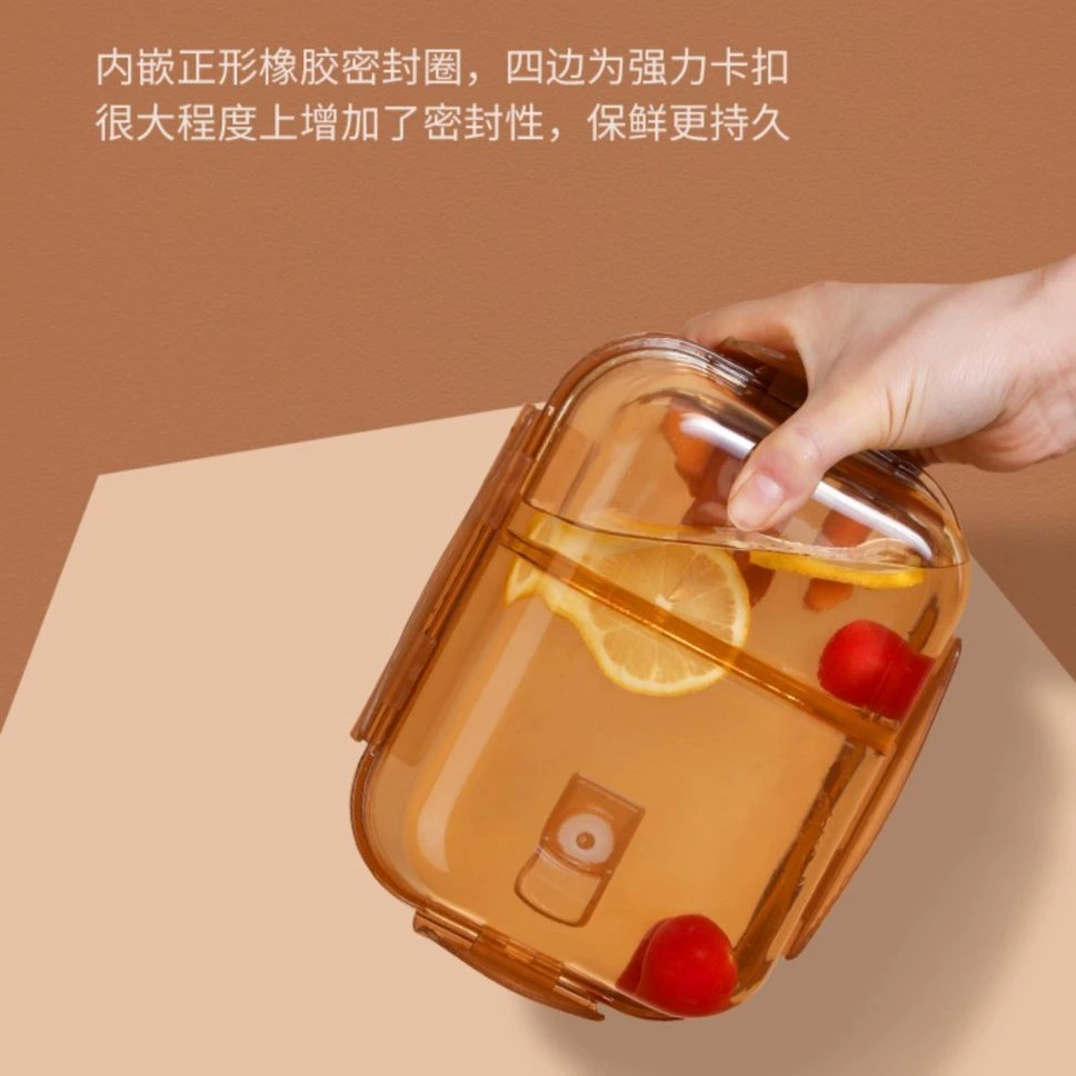 Glass lunch box, rectangular round glass bowl for home use