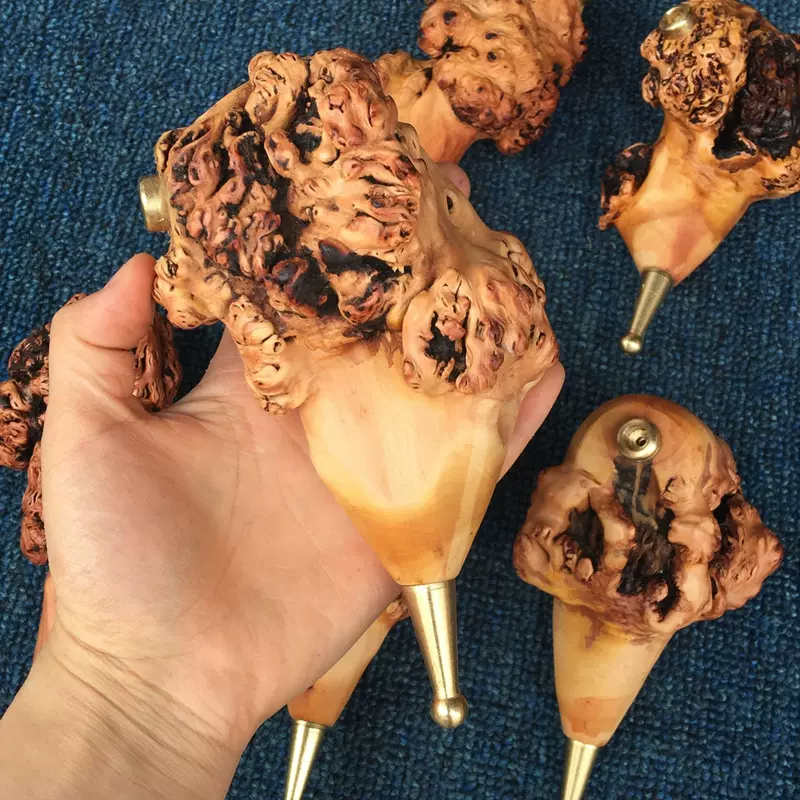 树瘤烟斗烟嘴山茶树瘤疤手把件山茶木疙瘩过滤烟嘴可拆洗烟具净烟