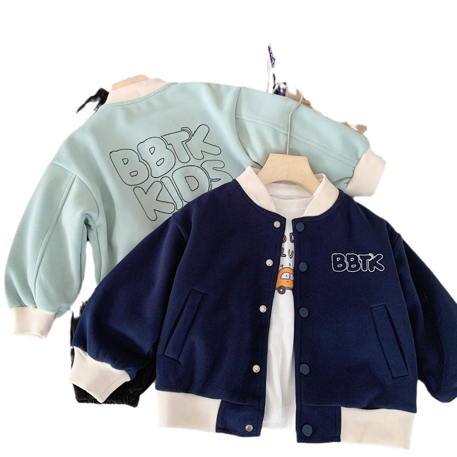 아동 코트 BANGCHENG 2024 가을 새 편지 자수 캐주얼 가디건 소년 세련되고 다재다능한 G0333