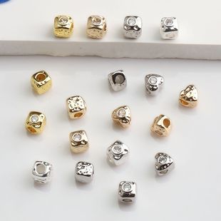 14K����ɫ ΢��ʯ���ķ����ִ�������� diy�����Ʒ�����