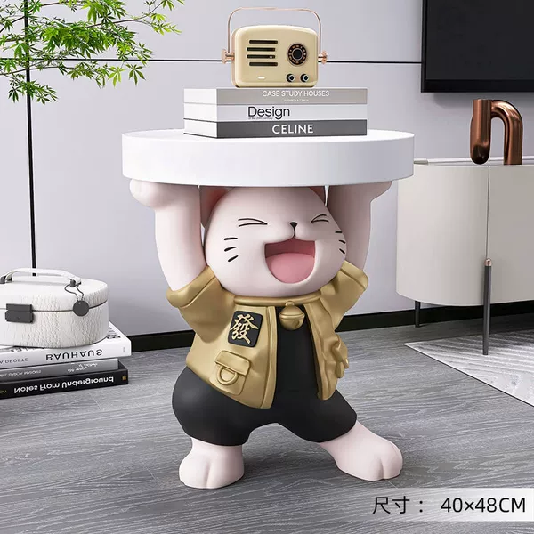Fortune Cat Card Display Swing-Golden