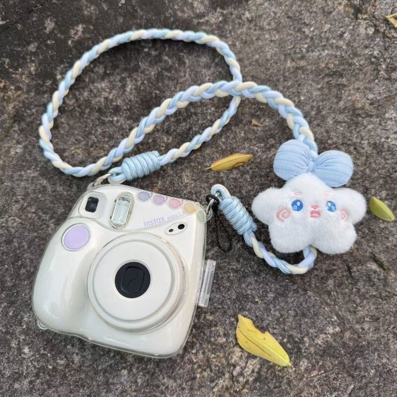 [Mini12 Transparent Case] Instax Crystal Case Se Polaroid Hard Shell Camera Protective Case Shell Chain