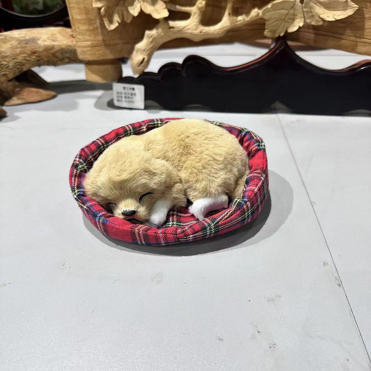 Alfombra de tela de simulación puede llamar perro puede llamar simulación dormir perro decoración juguete regalo lindo novela regalo lindo tesoro