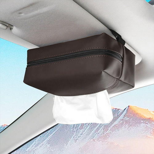 Car Napa paper towel holder console car paper cup holder hanger sunshade tray for car, placed on the sunshade, placing the napkin bag in the car