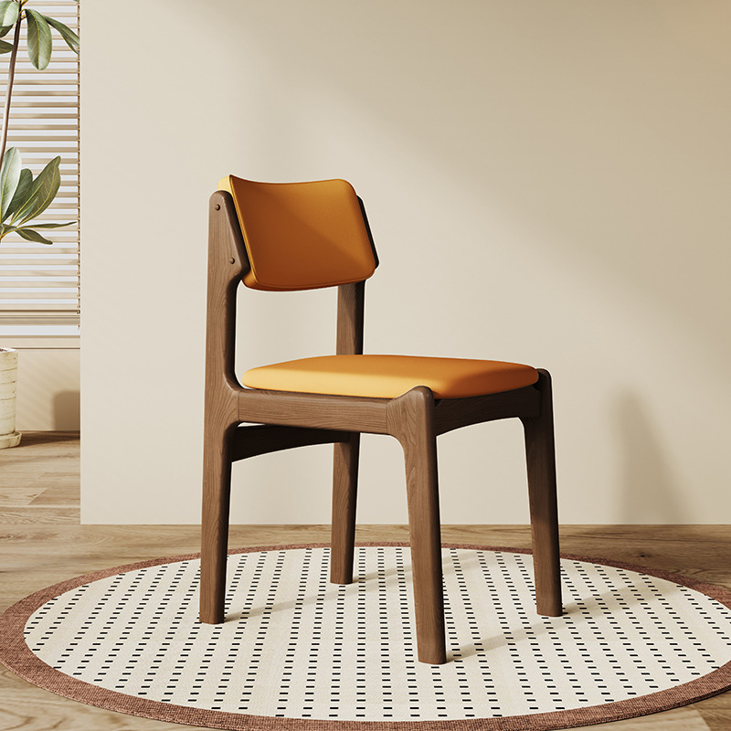 Silla de comedor de madera sólida retro silla de respaldo de bolsillo silla de escritorio silla de oficina silla de escritorio