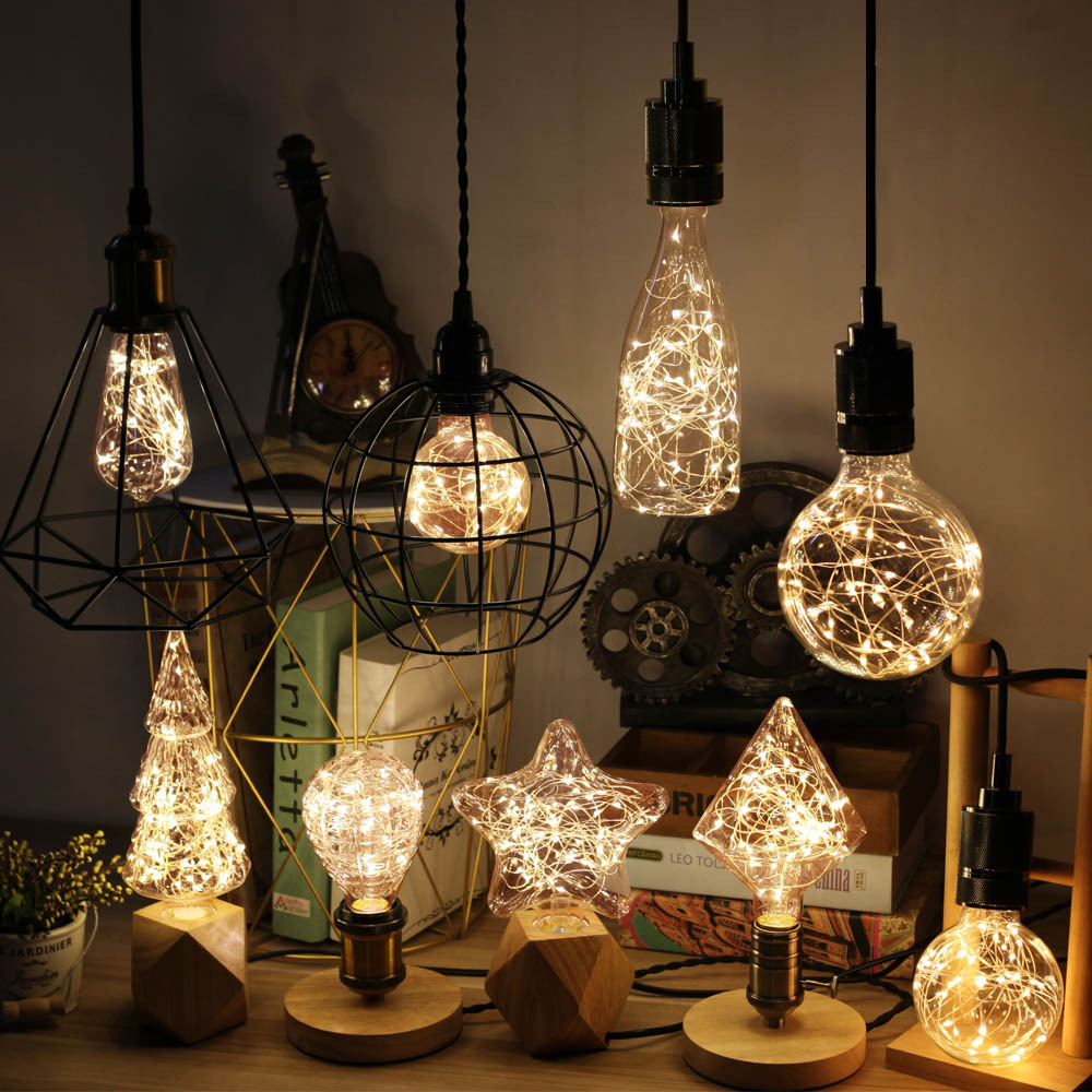 st64 Lamp string bulb led bulb Retro personality Art Restaurant Bar counter decorate bulb g80g95 Copper Lights