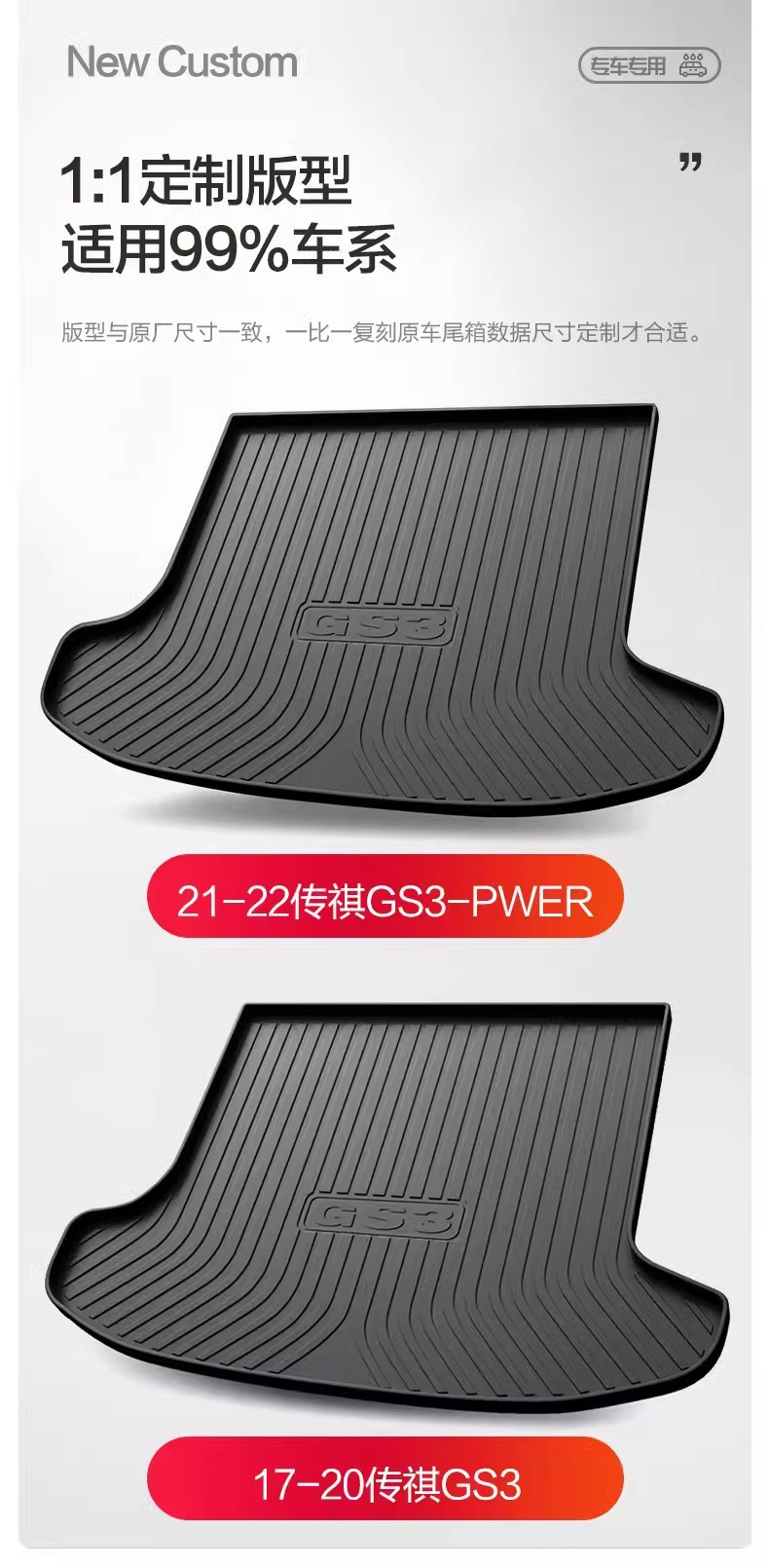 Gac Trumpchi Gs3 Shadow Speed Power Trunk Mat Car Accessories Full Vehicle Parts Decoration 2026 Model Tail Box Mat