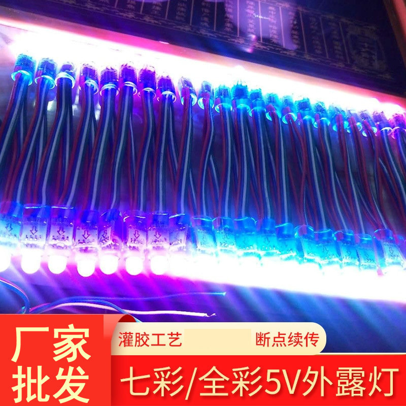 厂家批发 LED外露灯串 发光字防水灯串 七彩外露灯串穿