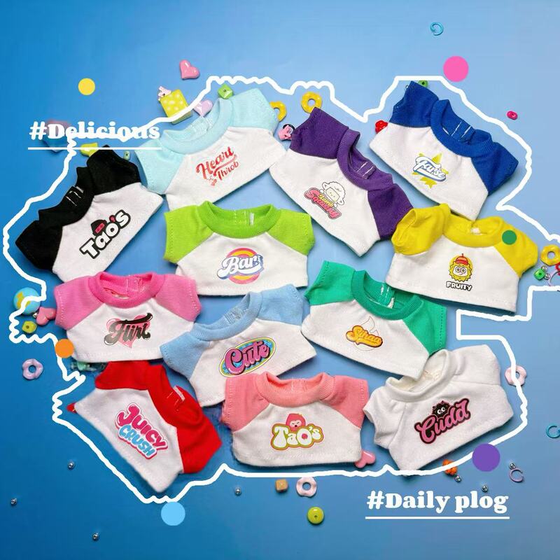 Does Not Include Baby] Cute Labubu Doll Short-Sleeved Baby Clothes Labubu First and Second Generation Baby Clothes T-Shirt Keychain Pendant