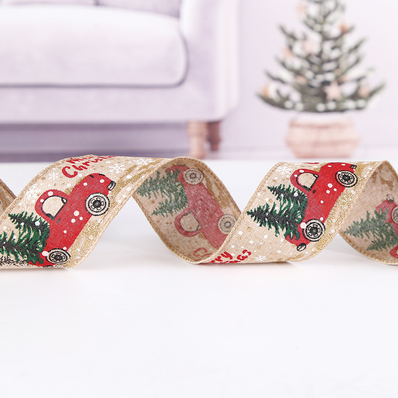 クリスマス装飾アマゾン5cmクリスマスリボンクリスマスツリー装飾品ペンダントカラー車プリントリボン|undefined
