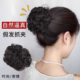 Grappling Clip Hair Band Ball Head Wig Women's Hair Bun Natural Fluffy Bud Head Lazy Hair Accessories Ancient Style Wig Ring