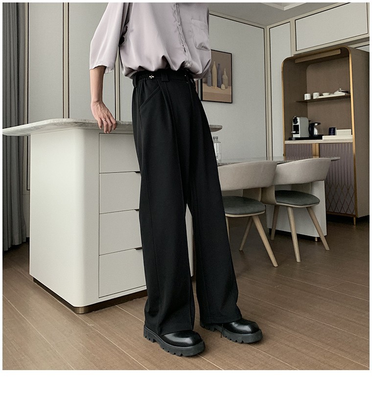 Men's Clothing Spring and autumn mopping pants simple casual trousers men new loose straight trousers black versatile trousers trend_voghion.com