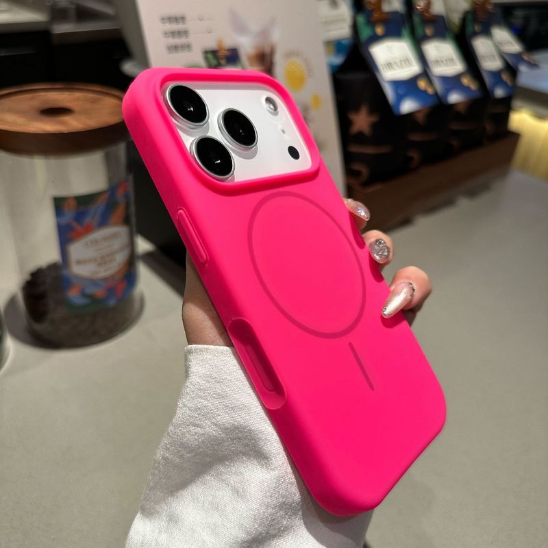 适用苹果17细圈磁吸手机壳液态硅胶iPhone16proMax马卡龙15保护套|undefined