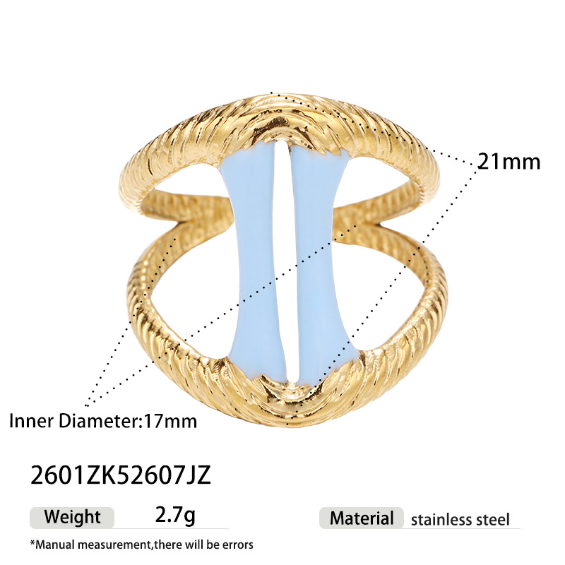 Tina Europa y los Estados Unidos moda transfronteriza dopamina color goteo de aceite anillo de acero inoxidable nicho ligero lujo simple joyería al por mayor