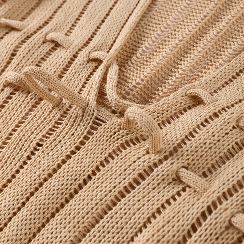 GraceChic 2025 Primavera e Autunno Nuovo Elegante e alla Moda Scollo a V Abito Lungo in Maglia Slim All'Ingrosso_voghion.com