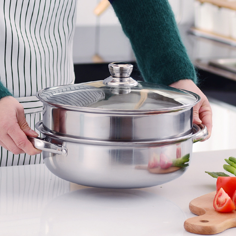 Stainless steel soup steamer rice sieve three-piece large combination set wedding opening bank insurance practical gift