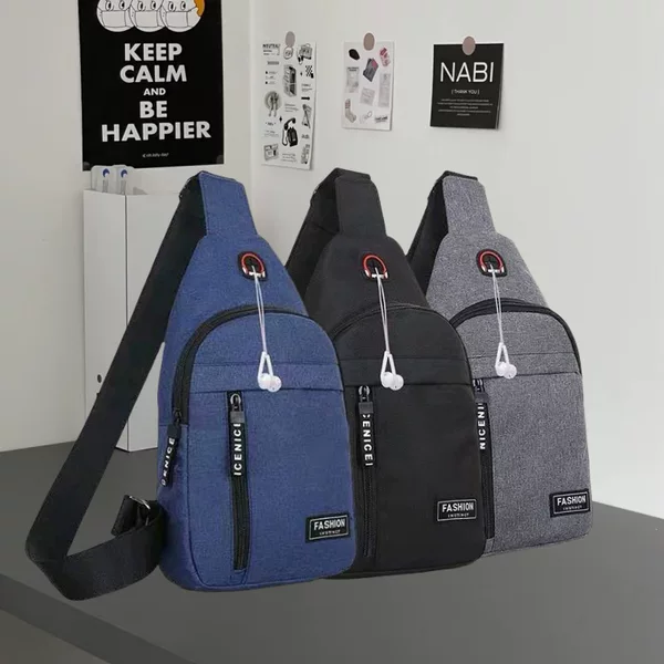 Unisex Chest Bag, Wear-Resistant Oxford Cloth Shoulder Bag, Lightweight Chest Bag for Cycling and Shopping, Multi-Compartment Storage Bag
