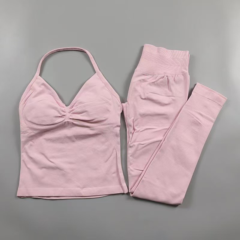 AliExpress venta caliente DFYNE nuevo fitness yoga traje deportivo chaleco halter sujetador pantalones cortos traje mujer