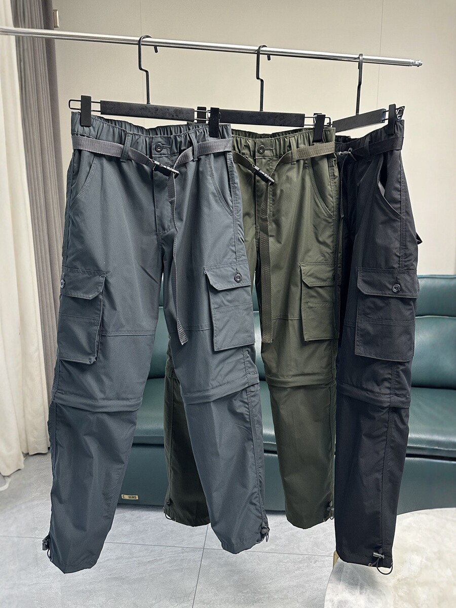 Pantalones de verano delgados desmontables de dos secciones Pantalones de secado rápido de hombre Pantalones de trabajo de hombre Pantalones rectos sueltos Pantalones de hombre