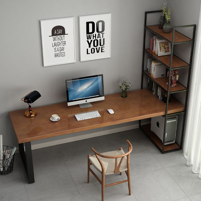 Solid Wood Bookshelf Desk Integrated Table 50 Wide Desk Home Small Apartment Computer Table Wall Narrow Table Long Table