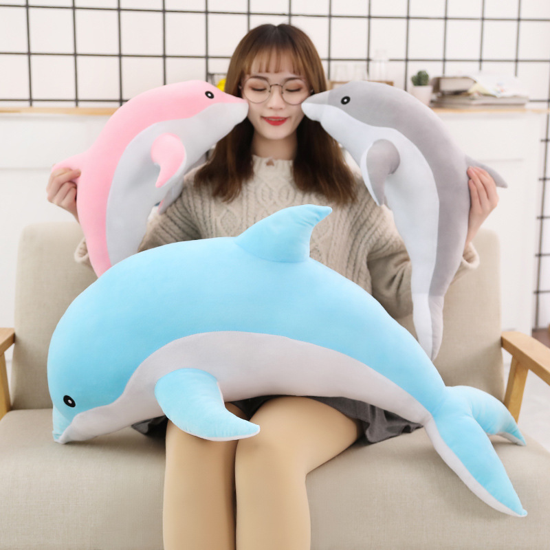 Creative Couple Soft Cute Dolphin Doll Big Pillow Plush Toy Ocean Swimming Pool Children Girls Gifts