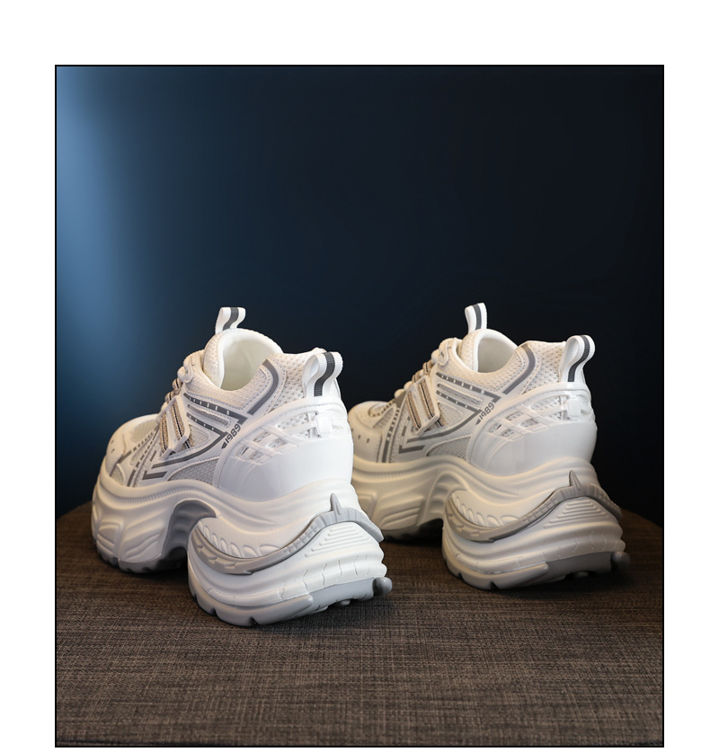 Giày sneaker chunky nữ đế dày tăng chiều cao lưới thoáng khí — Màu hồng chi tiết 18