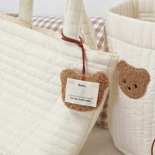 Korean style bear name tag ins cute bear doll bag pendant children's name tag keychain pendant