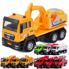 *儿童玩具回力合金汽车模型仿真工程挖机消防灭火喷水环卫垃圾车