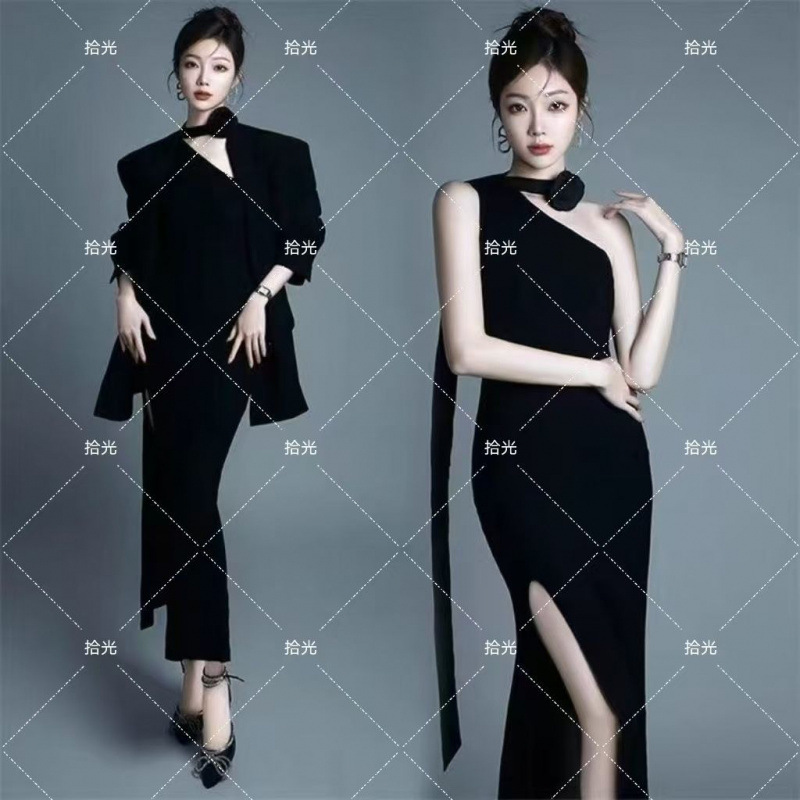 フォトスタジオの新しいポートレートテーマの写真、ハイエンドの女性のプロフェッショナルスーツ、個人的なイメージ写真、アート写真の衣装|undefined