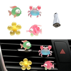 Colorful Crab Crystal Fish Car Air Freshener Clip Cute Clown Fish Flower Air Outlet Air Freshener Clip Unscented