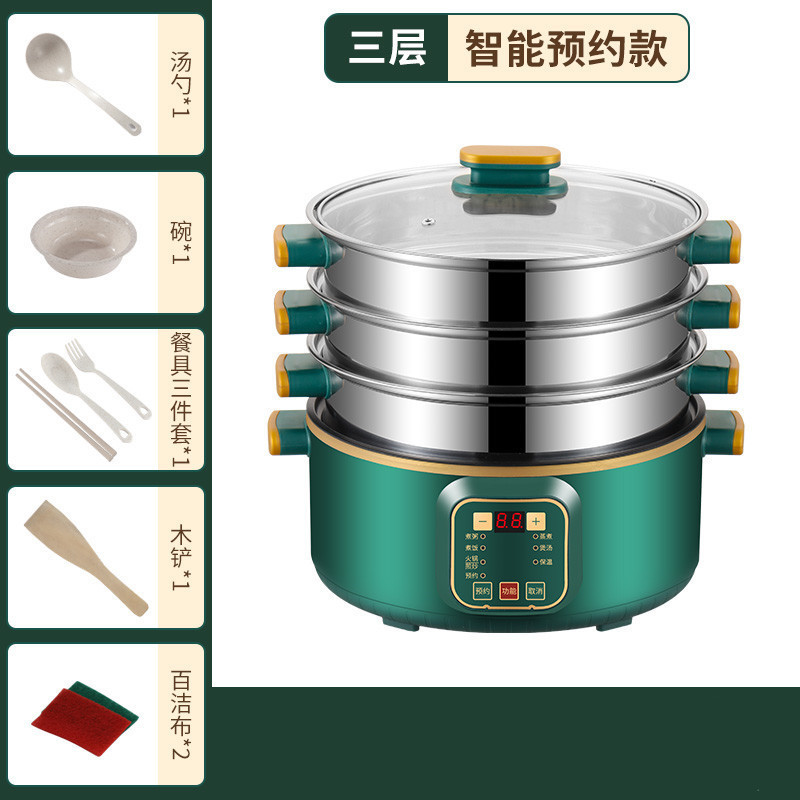 電気蒸し器、多機能家庭用電気中華鍋、三層大容量自動電源オフ蒸し器、多層小型蒸し器|undefined
