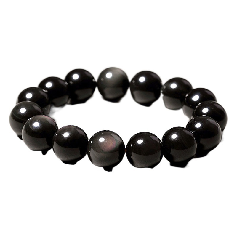 Obsidian Bracelet, Gold Obsidian Bracelet, Silver Obsidian Bracelet, Rainbow Eye Silver Obsidian Bracelet