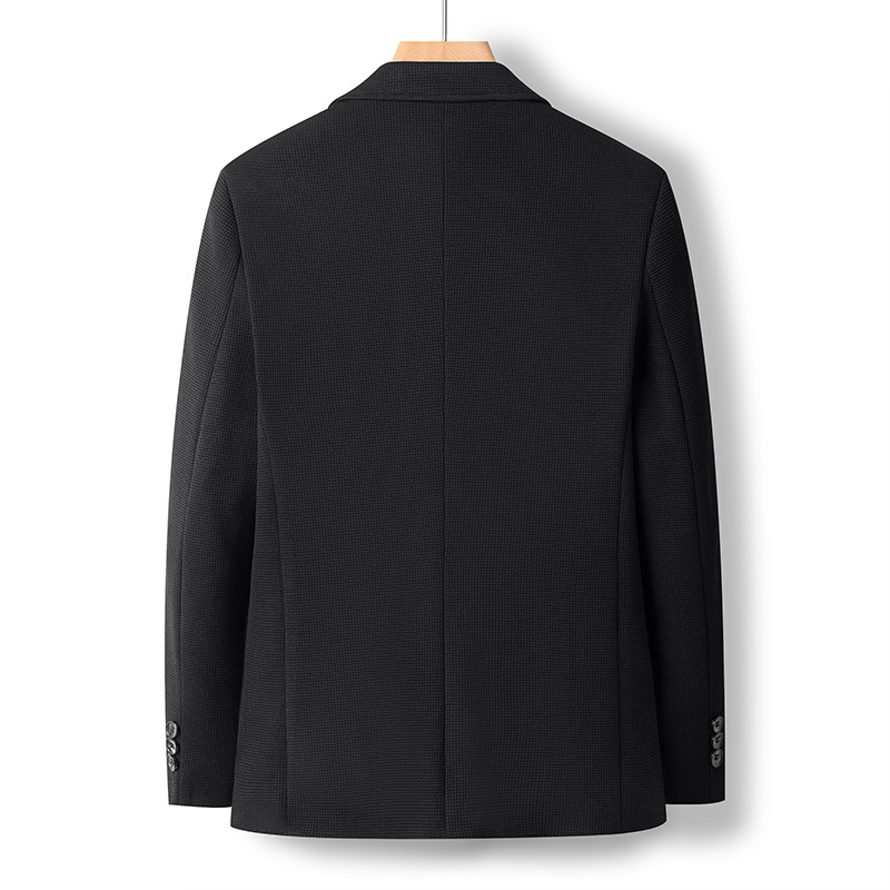 Chaqueta tipo waffle para hombre, estilo nuevo primavera-otoño 2025, traje informal de negocios, chaqueta de un solo traje resistente a las arrugas para hombre