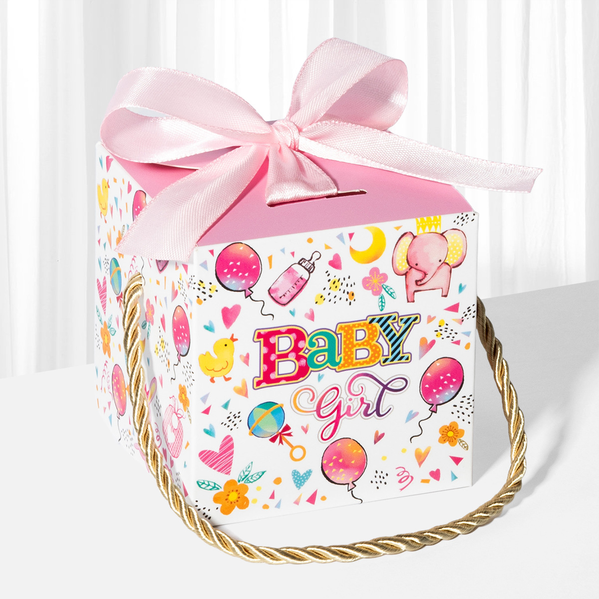 Caja de regalo para niños y niñas, pequeño elefante, conejo, pequeño león, caja de regalo, caja de dulces, caja de bocadillos, caja de papel, caja de regalo