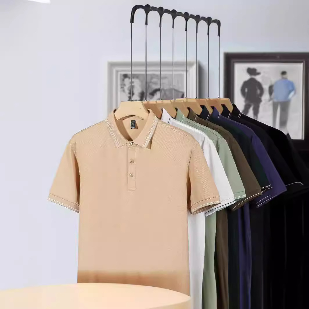 190g ropa de trabajo personalizada polo de alta gama personalizada logotipo impresa hielo de manga corta ropa de secado rápido camiseta de solapa bordada