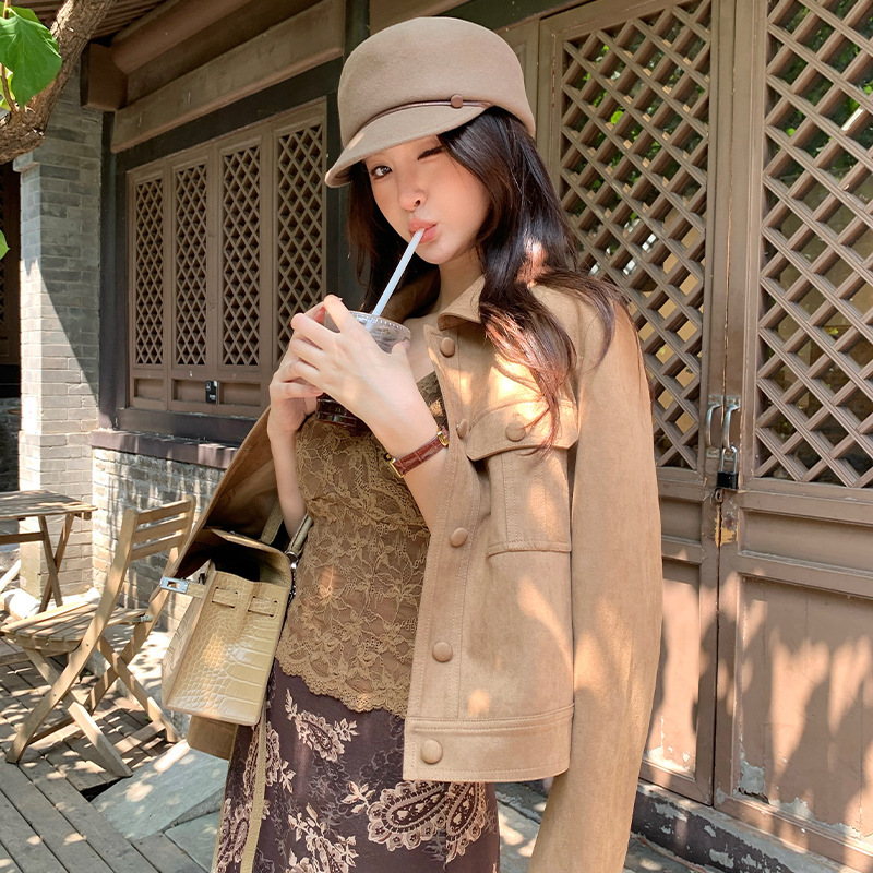Xiu Xixi 2026 Autumn Elegant Simple Long-Sleeved Versatile Casual Short Jacket Shirt Women's Coat 86156 Xiu Xixi 2026 Autumn Elegant Simple Long-Sleeved Versatile Casual Short Jacket Shirt Women's Coat 86156