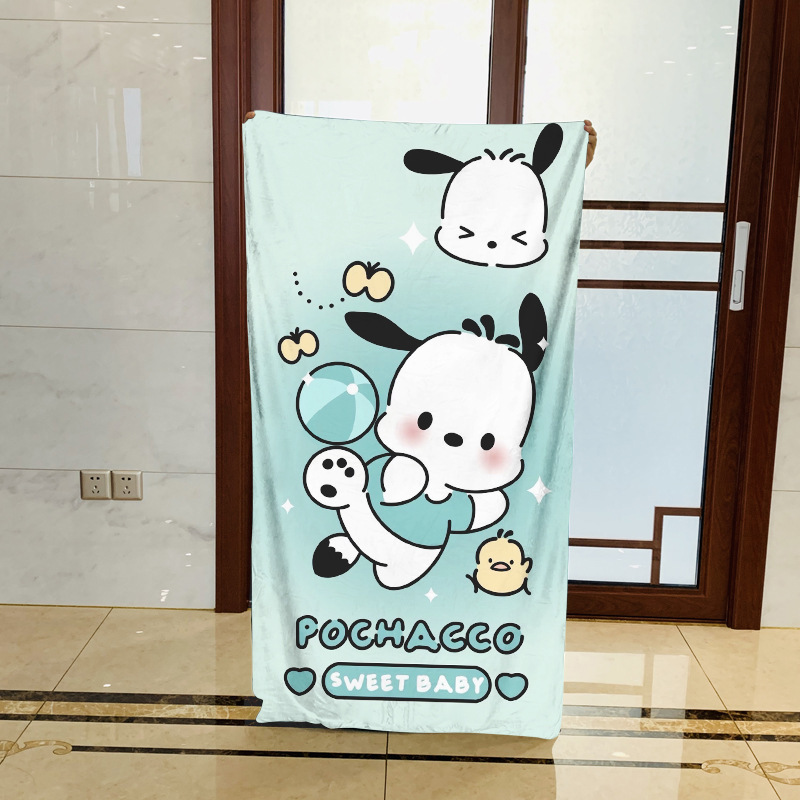 Transform into a Beautiful Girl to Wish the Rabbit, Big-Eared Dog, Sam Penguin Peripheral Bath Towel, Couple Towel, Beach Towel, Absorbent Towel