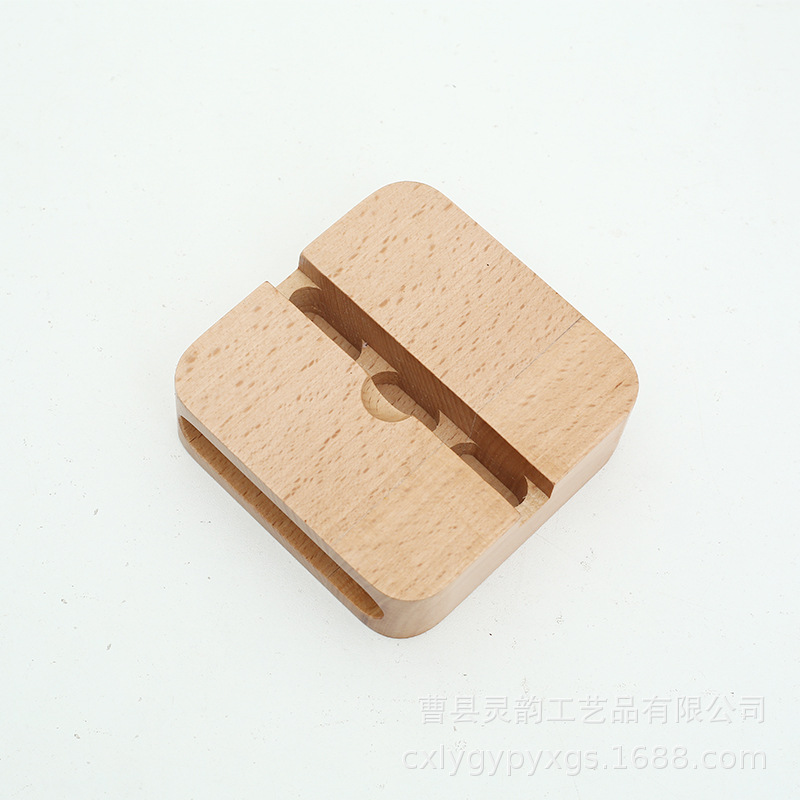 Teléfono móvil de madera micrófono físico escritorio teléfono móvil soporte altavoz perezoso amplificador soporte base