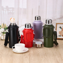 新款316不锈钢保温杯户外车载大容量旅行壶便携可折叠手柄保温壶