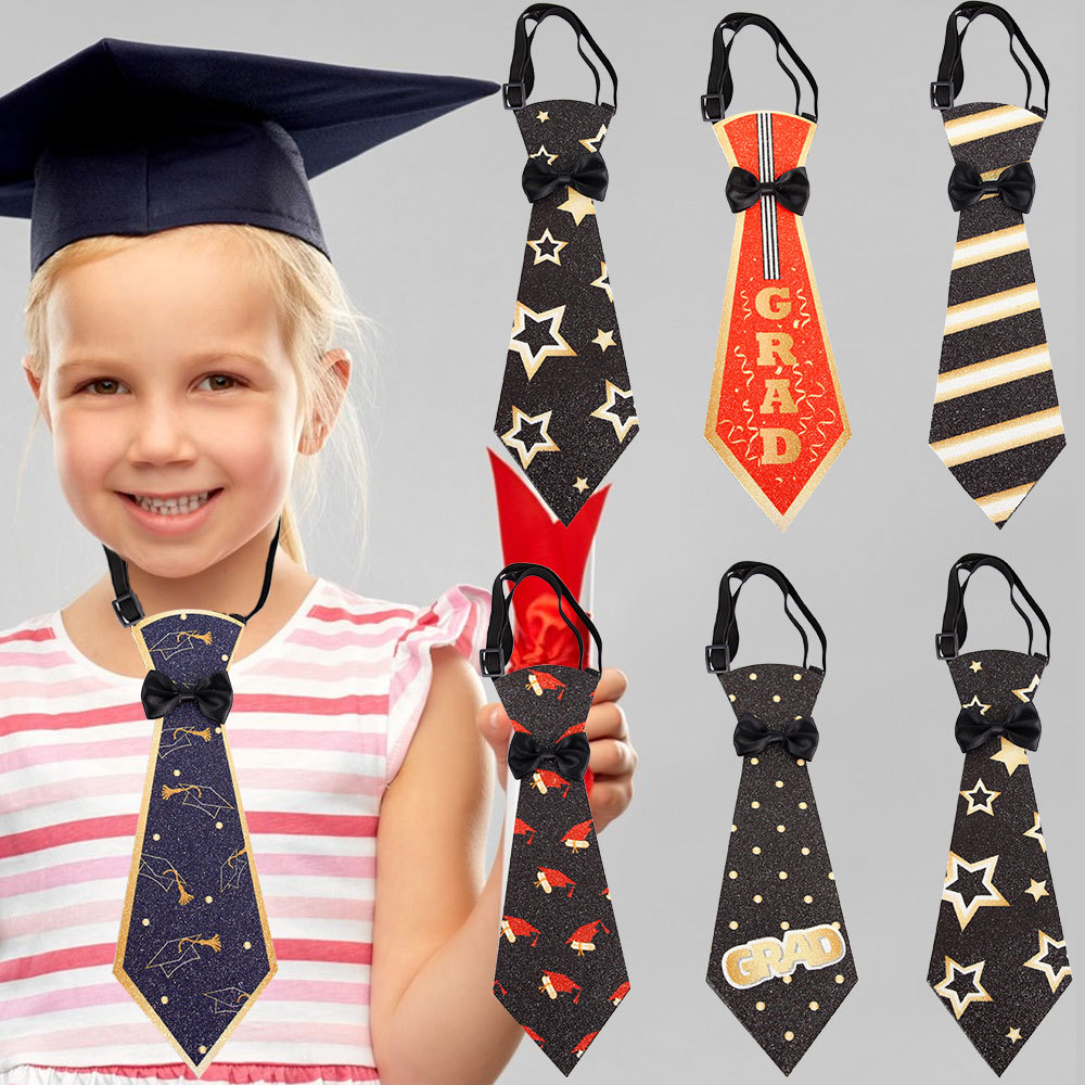 Nuevas decoraciones de temporada de graduación sin corbata elástica creativa de graduación de la escuela
