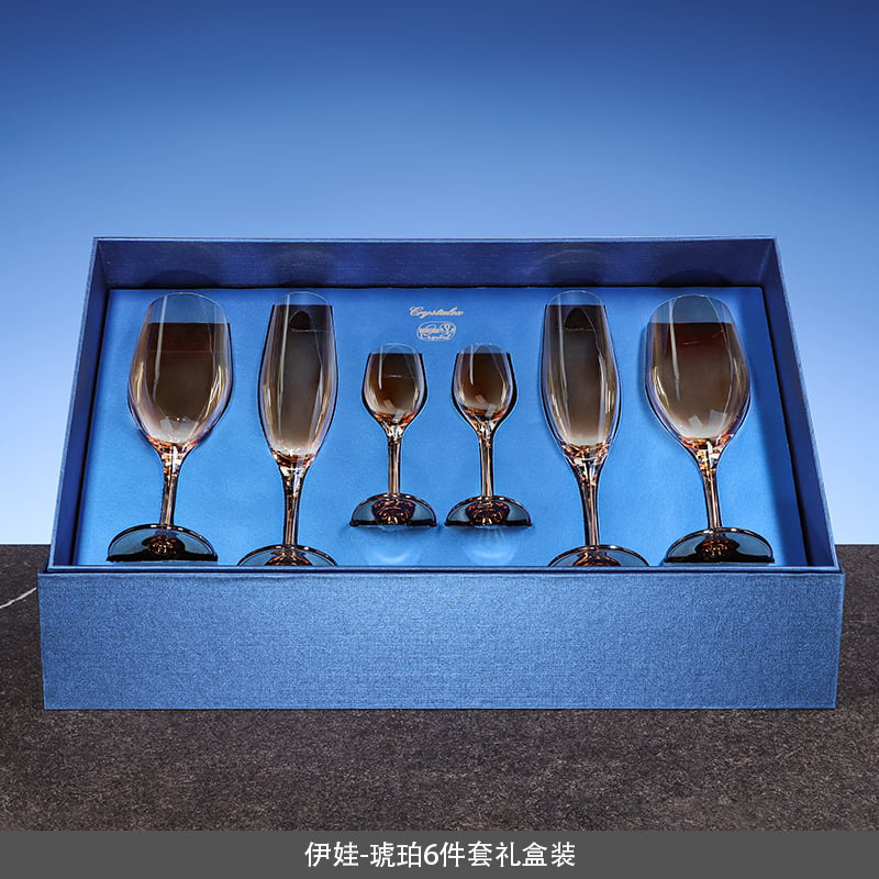 Copas de vino tinto de cristal importadas de la República Checa, cristalería de lujo de alta gama, copas de champán de alto valor, juego de copas de alta gama en caja de regalo. image 9