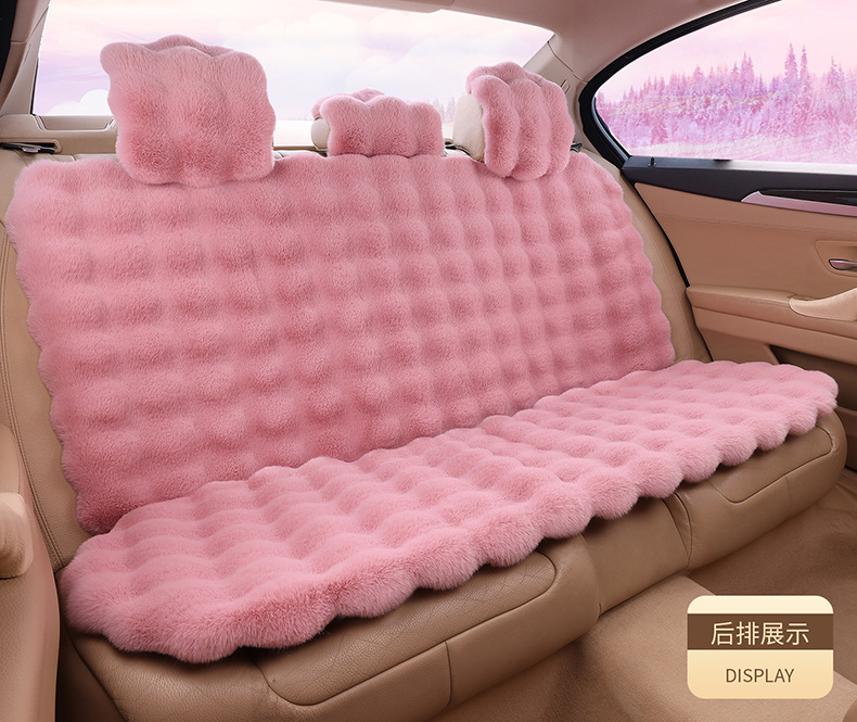 Amazon's New Winter Car Seat Cushion Thickened Bubble Plush Warm Light Luxury Encrypted Anti-Slip Plush Seat Cushion