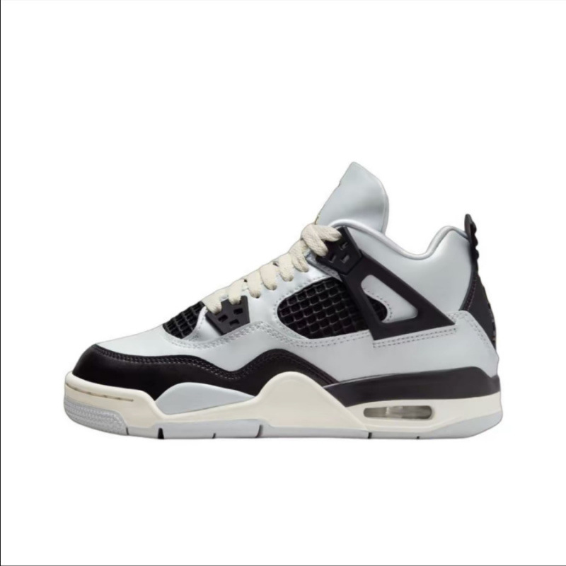 Zapatos de baloncesto de cuero de vaca original puros Pitian AJ4 zapatos antiderrapante retro zapatos de cuero de cabeza zapatos de hombre y mujer