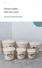 Covered thickened large household plastic impact-resistant carrying bucket for home, school dormitory, student water bucket
