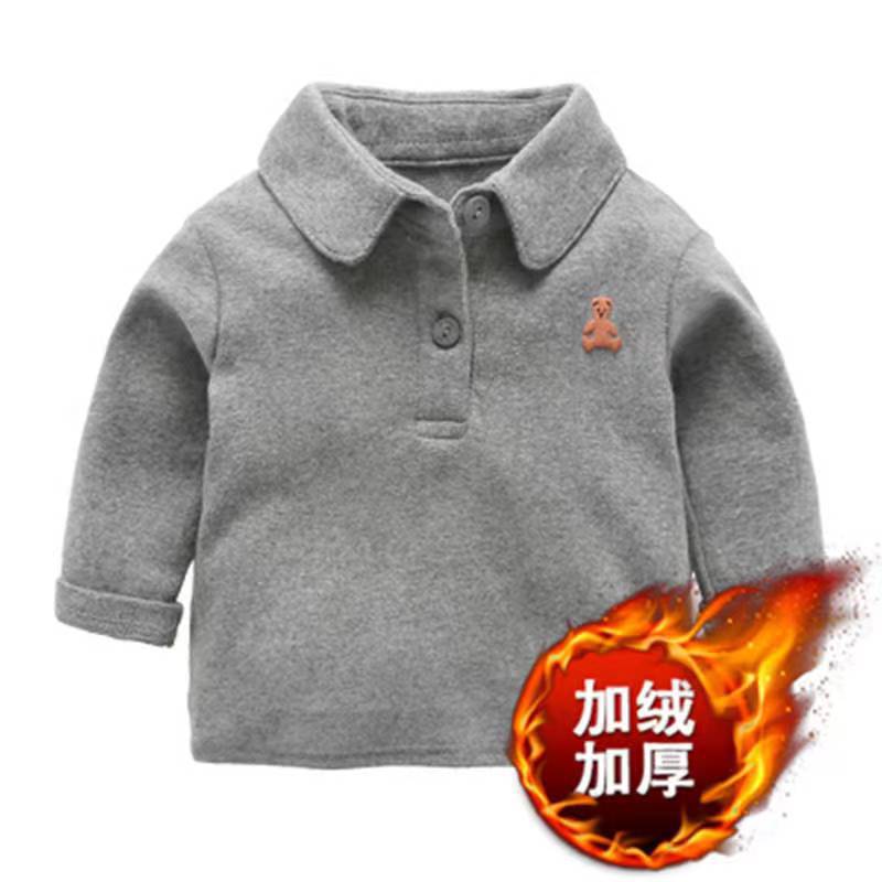儿童春秋新款纯棉打底衫宝宝polo衫男童装上衣婴儿衣服长袖t恤
